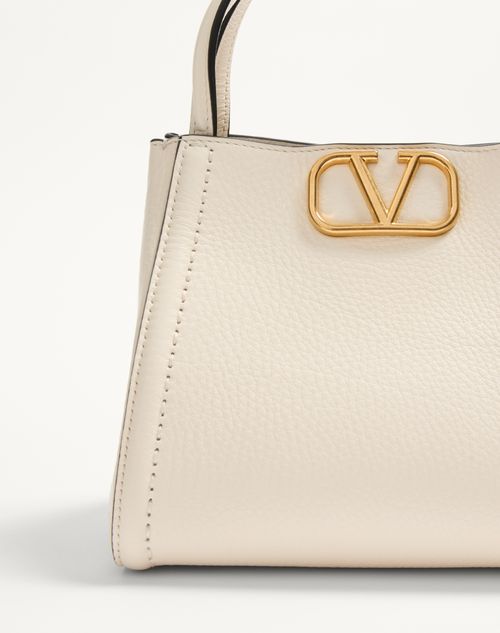 Valentino Garavani - Valentino Garavani Alltime Small Handbag In Grainy Calfskin - Ivory - Woman - Top Handle Bags