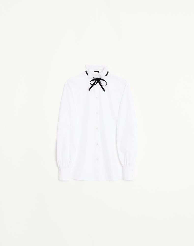 Valentino Women's White Techno Popeline Shirt Woman 46