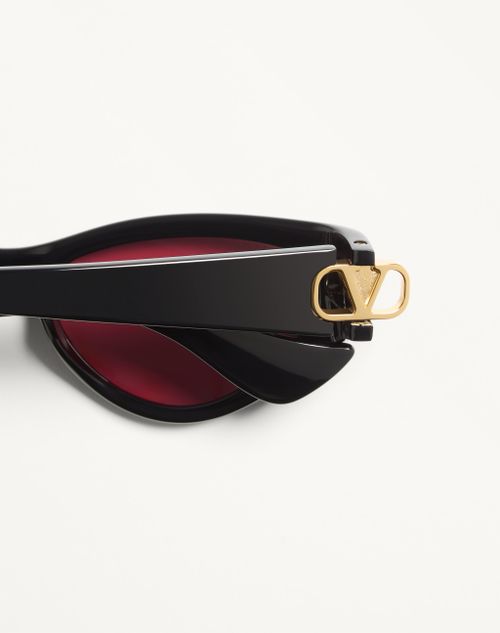 Valentino - Cat-eye Acetate Eyewear - Black/red - Woman - Eyewear