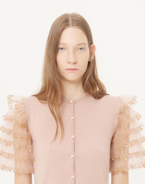 Valentino - Valentino Cashmere Cardigan - Skin - Woman - Knitwear