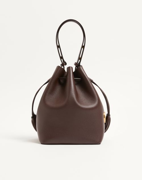 Valentino Garavani - Valentino Garavani So Seau Medium Leather Bucket Bag - Brown - Woman - Shoulder Bags
