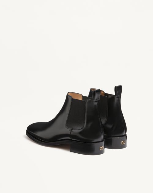 Valentino Garavani - Pas Des Dieux Ankle Boot In Calfskin - Black - Man - Boots