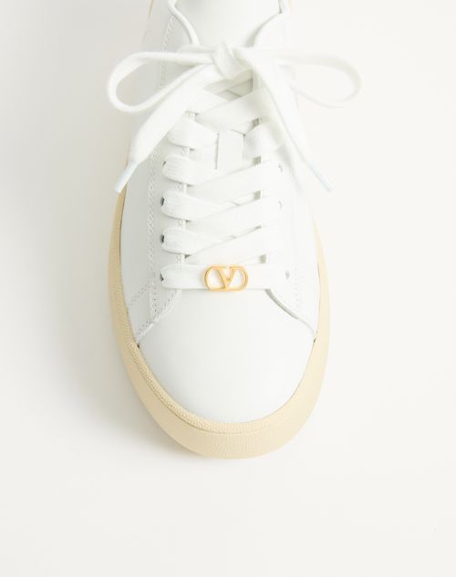 Valentino Garavani - ロイコ ナッパカーフスキン フラットフォームスニーカー - ホワイト - ウィメンズ - スニーカー