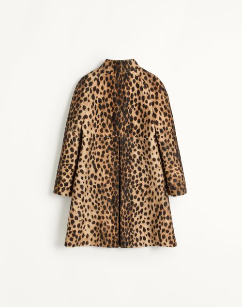 Valentino - Jaguar Spots Printed Wool Cloth Coat - Animal Print - Woman - Coats And Outerwear