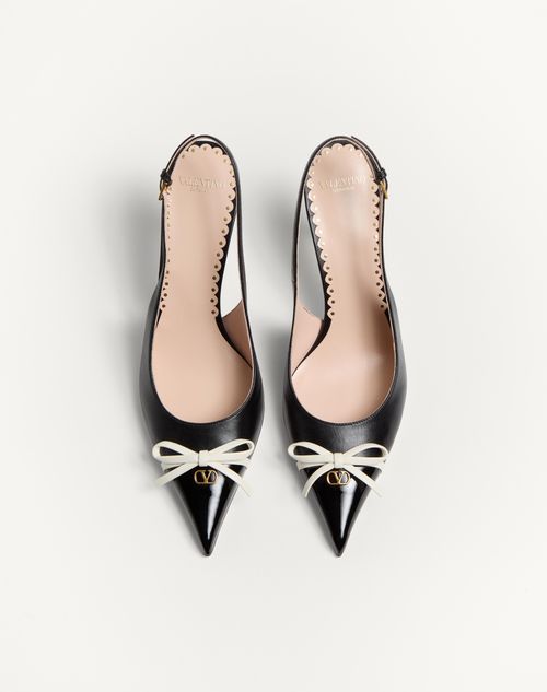 Valentino Garavani - Bepointy Slingback Pump In Patent Leather And Kidskin 80mm - Black/ivory - Woman - Pumps