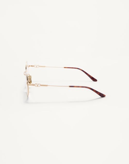 Valentino - Round Metal Frame - Gold - Unisex - Eyewear