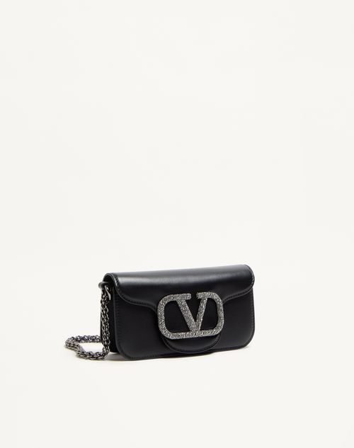 Valentino Garavani - Valentino Garavani Locò Small Shoulder Bag With Jewel Logo - Black - Woman - Shoulder Bags