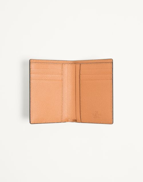 Valentino Garavani - Valentino Garavani Vlogo Signature Wallet In Grainy Calfskin With Le Chat De La Maison Print - Azure/ivory - Man - Wallets And Small Leather Goods
