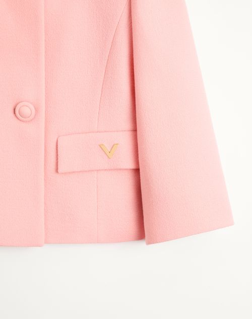 Valentino - Wool Crepe Jacket - Pink - Woman - Jackets And Blazers
