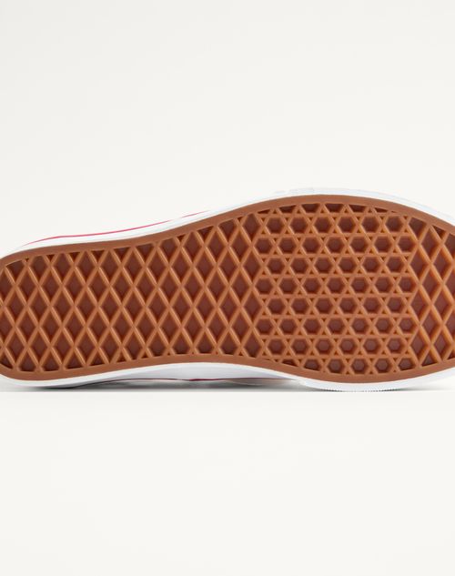 Valentino Garavani - Valentino Garavani And Vans Low-top Trainer In Fabric With Vlogo Checkerboard Print And Polka Dot Detail - Butter/black/rouge Pur - Woman - Sneakers