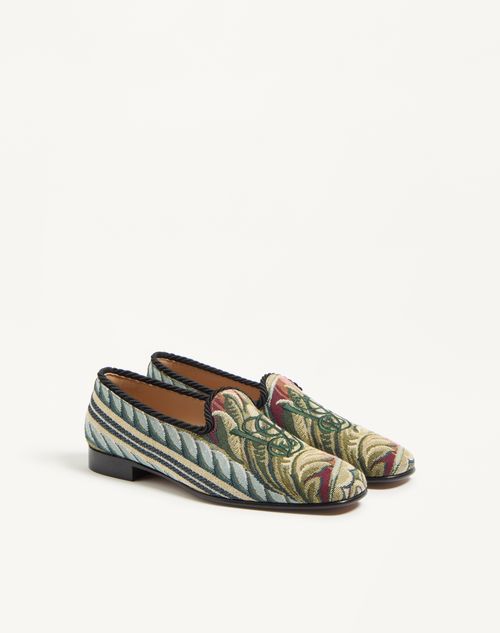 Valentino Garavani - Les Alcôvettes Moccasin In Gobelin Fabric - Multicolor - Man - Loafers And Driver