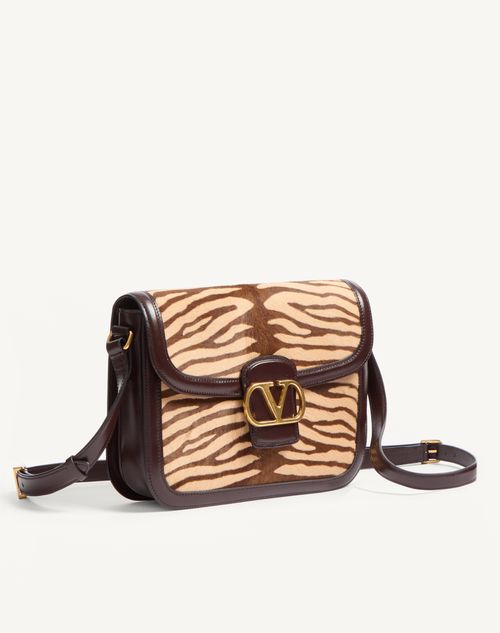 Valentino Garavani - Valentino Garavani 9to5 Shoulder Bag In Animalier Pony Effect Calfskin - Beige/testa Di Moro - Woman - Shoulder Bags