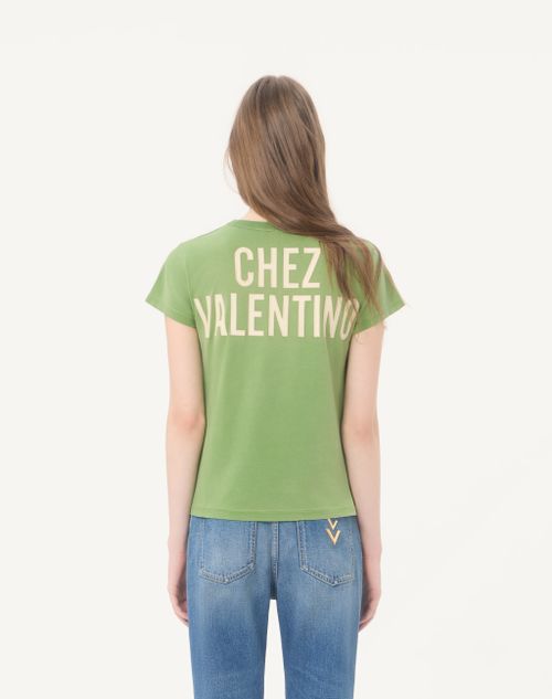 Valentino - T-shirt In Cotone Stampato - Laurel/betulla - Donna - T-shirts E Felpe