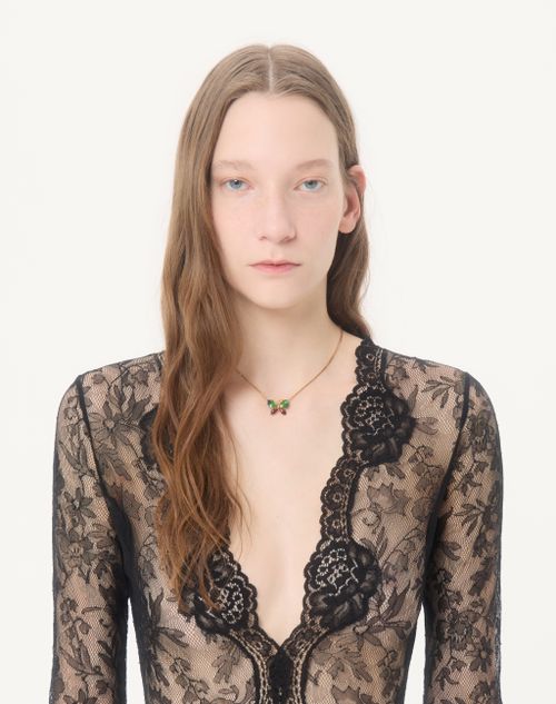 Valentino - Stretch Lace Bodysuit - Black - Woman - Shirts And Tops