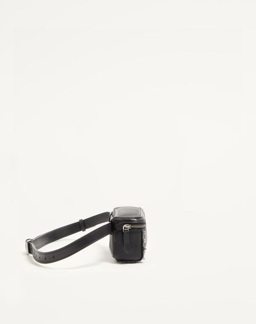 Valentino Garavani - Valentino Garavani Rockstud Calfskin Belt Bag - Black - Man - Belt Bags