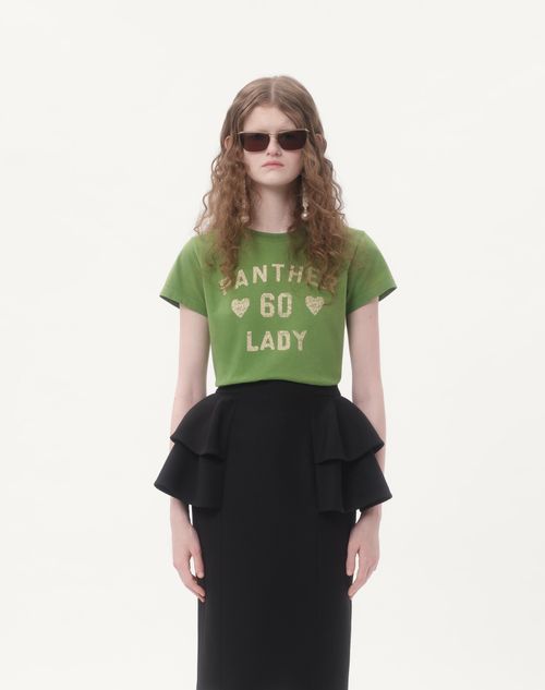 Valentino - Printed Cotton T-shirt - Laurel/birch - Woman - Tshirts And Sweatshirts