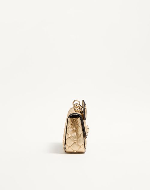 Valentino Garavani - Valentino Garavani Rockstud Spike Small Laminated Nappa Bag - Mekong - Woman - Shoulder Bags