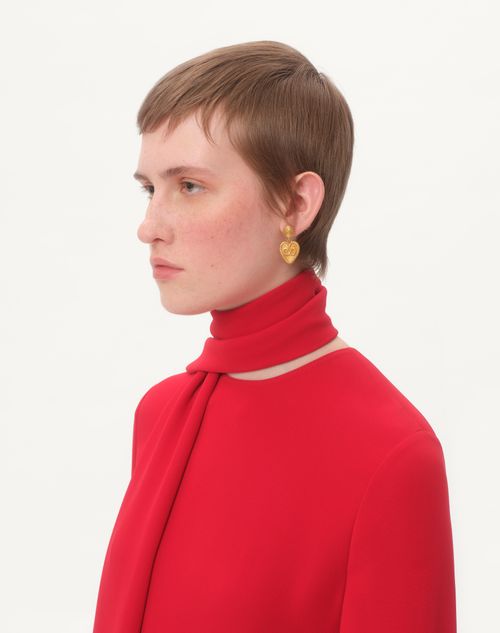 Valentino Garavani - Pendientes De Metal Fil Perdu - Antique Brass - Mujer - Joyas