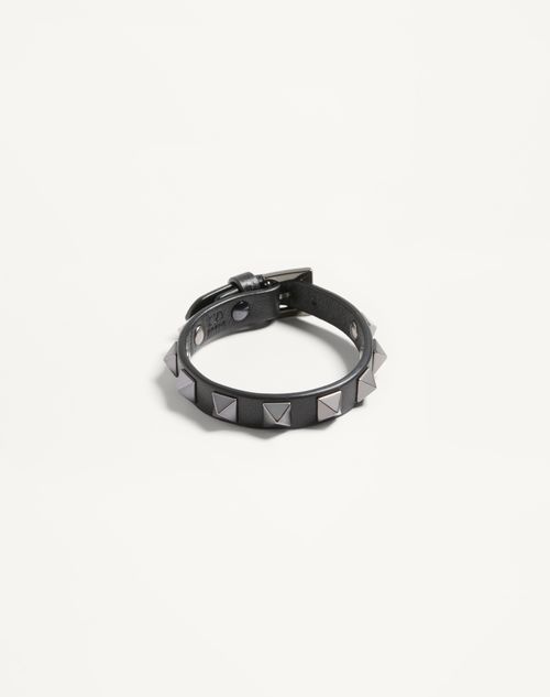 Valentino Garavani - Bracciale Rockstud In Pelle - Nero - Uomo - Gioielli