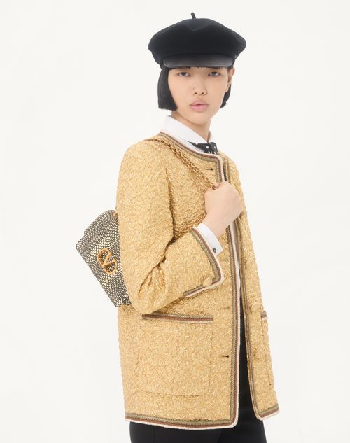 Valentino Garavani - Valentino Garavani Vain Elaphe Leather Shoulder Bag With Cobra Print - Ivory/black - Woman - Shoulder Bags