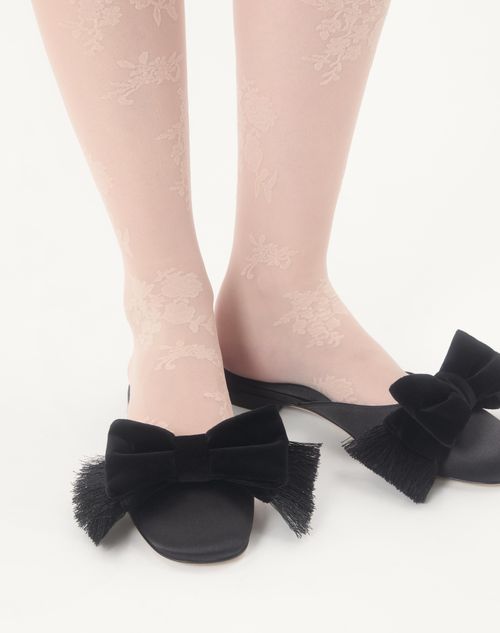 Valentino Garavani - Reinette Satin Mule - Black - Woman - Ballerinas