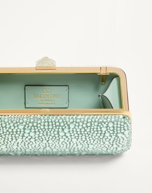 Valentino Garavani - Carry Secrets Rhinestone Minaudiere - Crysolite - Woman - Clutches