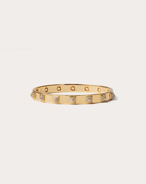 Valentino Garavani Rockstud Swarovski-embellished Cuff In Gold