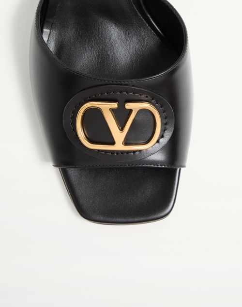 Valentino Garavani - Vlogo Signature Slide Sandal In Calfskin 60mm - Black - Woman - Sandals