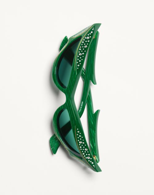 Valentino - Gafas De Acetato Estilo Ojo De Gato - Verde/verde - Unisexo - Gafas