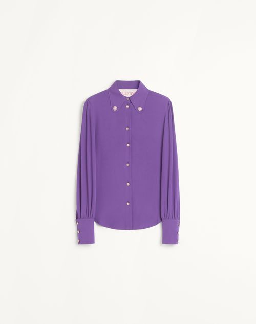 Shop Valentino Chemisier En Georgette Femme Violet 50