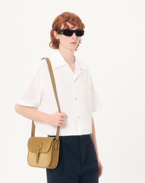 Valentino - Valentino Bowling Shirt In Cotton Poplin With Vgold - White - Man - Shirts