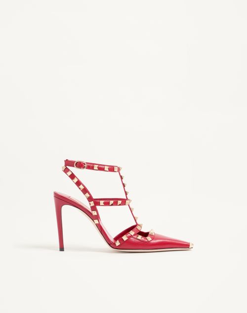 Valentino Garavani - Rockstud Pumps Aus Ziegenleder 100 Mm - Rot - Frau - Pumps Und Slingbacks