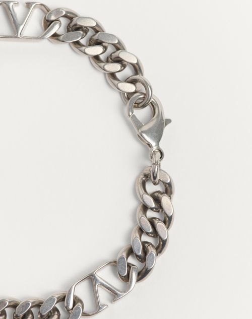 Valentino Garavani - Vlogo Signature Metal Bracelet - Palladium - Man - Jewelry