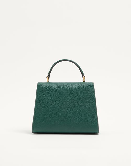 Valentino Garavani - Bolso Pequeño Valentino Garavani Vsling De Cuero Graneado De Becerro - English Green - Mujer - Bolsos Con Asa Superior
