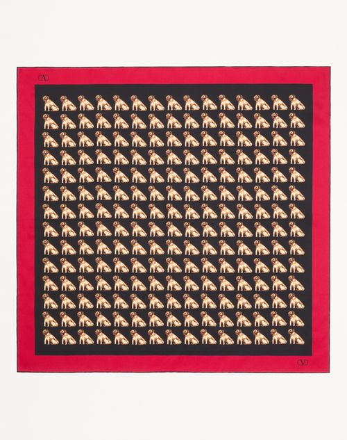 Valentino Garavani - Petit Charles Silk Scarf - Black/beige/red - Woman - Soft Accessories