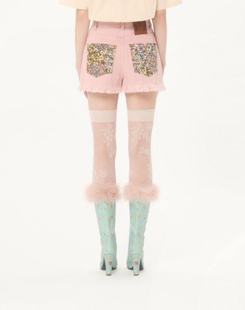 Valentino - Denim Shorts - Pink - Woman - Denim