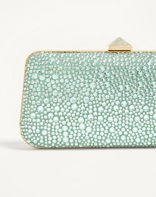 Valentino Garavani - Carry Secrets Rhinestone Minaudiere - Crysolite - Woman - Clutches