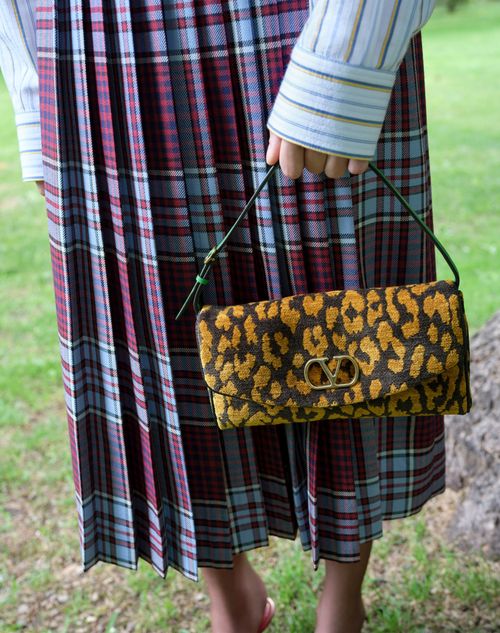 Valentino Garavani - Valentino Garavani Devain Small Shoulder Bag In Animalier Jacquard Fabric - Animal Print - Woman - Shoulder Bags