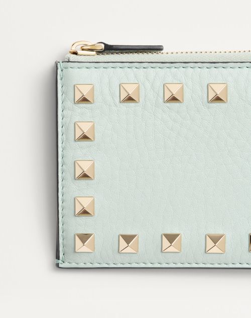 Valentino Garavani - ロックスタッズ グレインカーフスキン カードホルダー - アジュールブルー - ウィメンズ - 