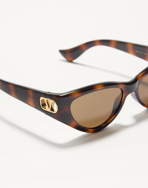 Valentino - Cat-eye Acetate Glasses - Havana/brown - Woman - Eyewear