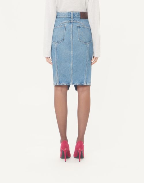Valentino - Valentino Midirock Aus Denim - Denim - Frau - Denim