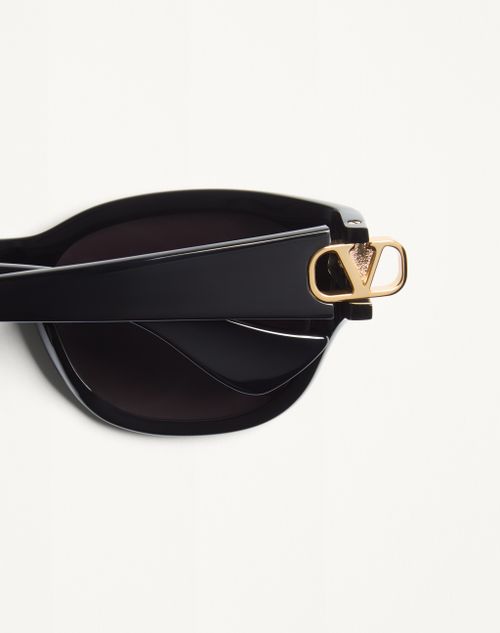 Valentino - レクタンギュラー アセテート アイウェア - ブラック/グレー - ユニセックス - アイウェア