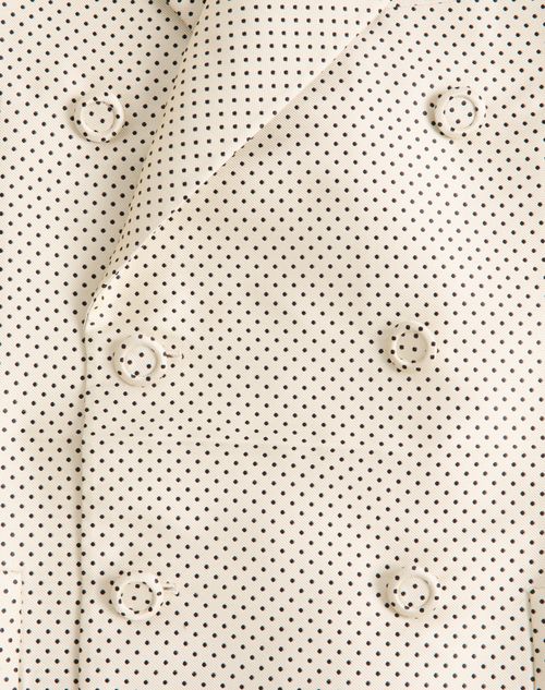 Valentino - Valentino Double-breasted Silk Jacket With Plusdepois Jacquard Pattern And Pressed Crease - Ivory/black - Man - Coats And Blazers