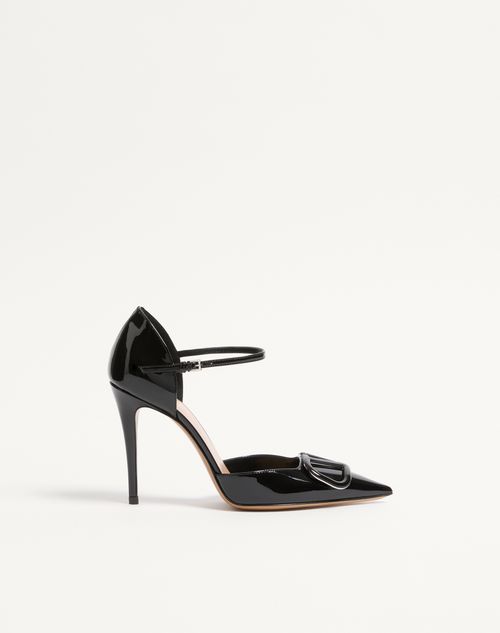 Valentino Garavani Vlogo Signature D'orsay Patent Leather Pumps 100mm Woman Black 42