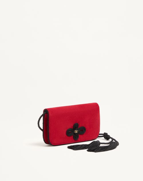 Valentino Garavani - Sans Fin Mini Suede Shoulder Bag - Red - Woman - Clutches