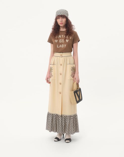 Valentino - Long Embroidered Skirt - Birch/multicolour - Woman - Skirts