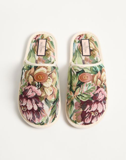 Valentino Garavani - Ta Chambre Slide In Voyage Imaginaire Fabric - Multicolor/ivory - Man - Sandals