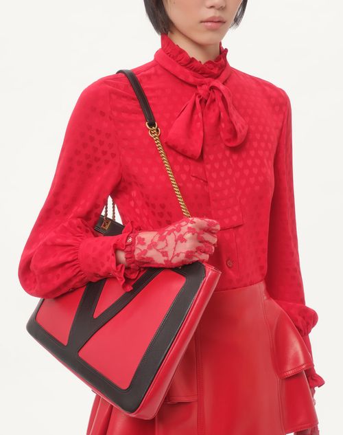 Valentino - Crepe De Chine Shirt With Cour De Coeur Print - Paris - Woman - Shirts And Tops