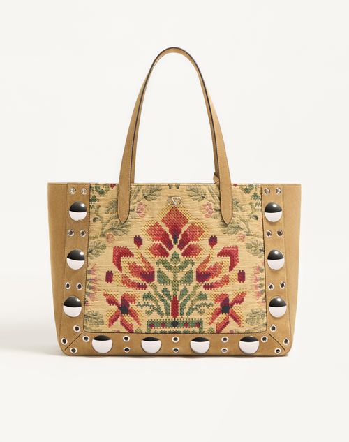 Valentino Garavani Garavani Nellcôte Medium Shopping Bag In Jacquard Fabric