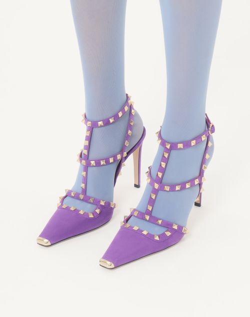 Valentino Garavani - Rockstud Suede Pumps 100mm - Purple - Woman - Pumps And Slingbacks